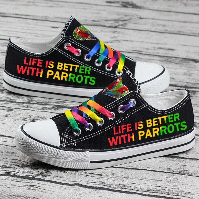 Parrot Canvas Sneakers Shoes For Men Women Fans 2 Parrot Canvas Sneakers Shoes For Men Women Fans - Image 2