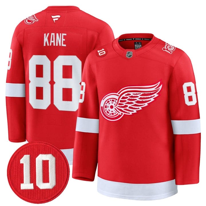 Patrick Kane Jersey #88 Detroit Red Wings #10 Alex Delvecchio Honoring Stitched