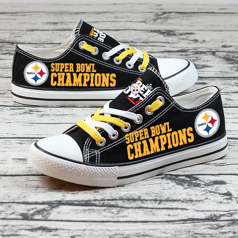 Pittsburgh Steelers Low Top Canvas Sport Sneakers Shoes For Men Women Fans - Image 5