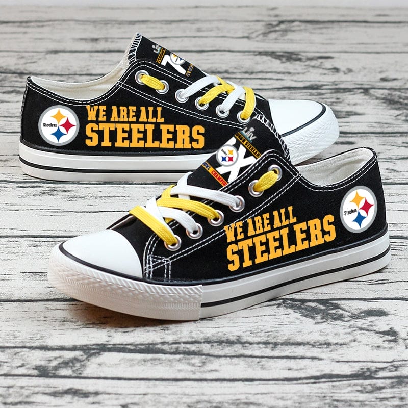 Pittsburgh Steelers Low Top Canvas Sport Sneakers Shoes For Men Women Fans