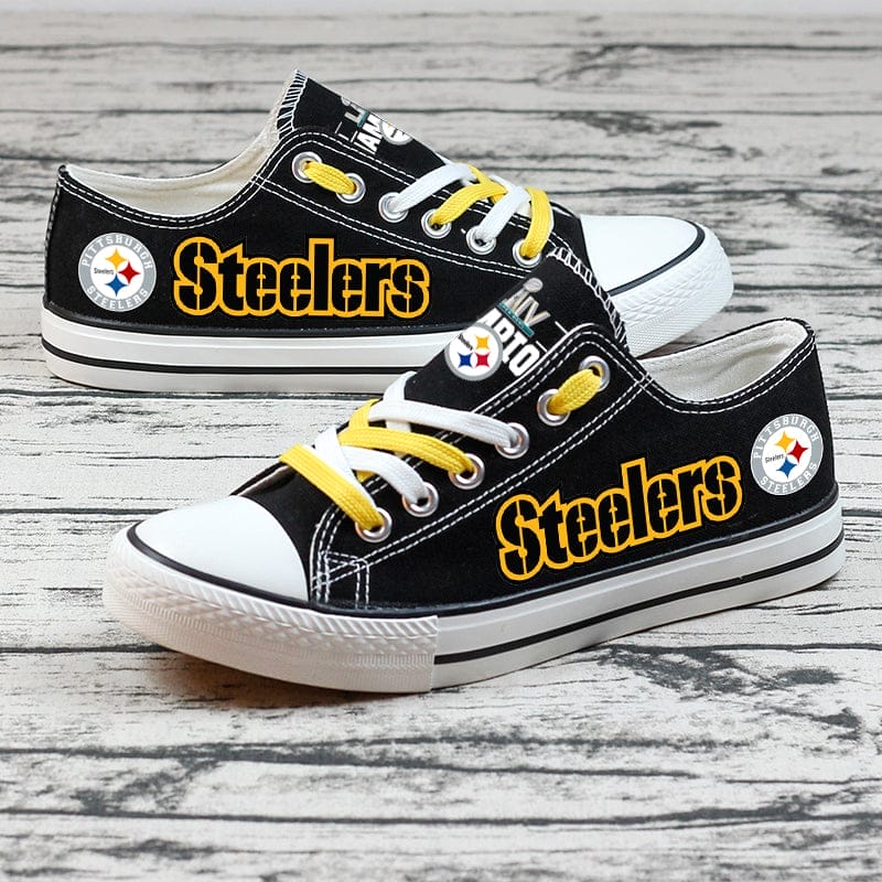 Pittsburgh Steelers Low Top Canvas Sport Sneakers Shoes For Men Women Fans - Image 2