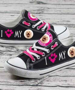 Alternative view of Poodle Canvas Sneakers Shoes For Men Women Fans