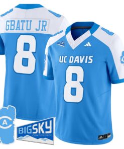 Alternative view of Samuel Gbatu Jr Jersey #8 UC Davis Aggies 2025 Lake Tahoe Patch