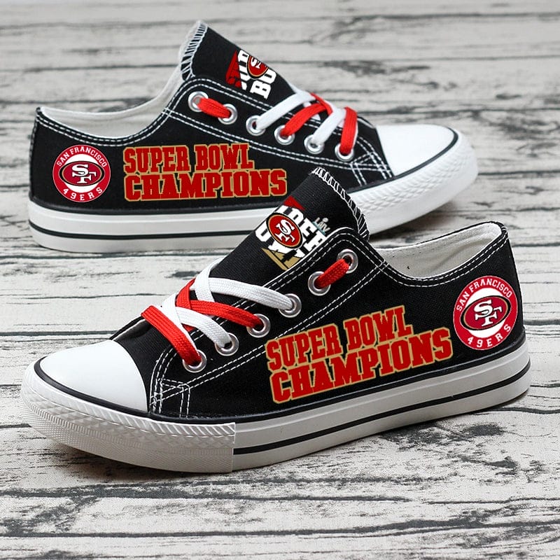 San Francisco 49ers Low Top Canvas Sport Sneakers Shoes For Men Women Fans 2 San Francisco 49ers Low Top Canvas Sport Sneakers Shoes For Men Women Fans - Image 2