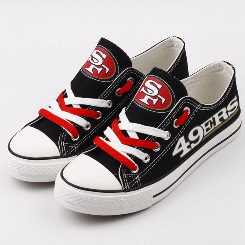 San Francisco 49ers Low Top Canvas Sport Sneakers Shoes For Men Women Fans - Image 2