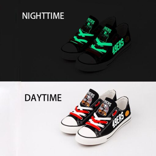 San Francisco 49ers Low Top Canvas Sport Sneakers Shoes For Men Women Fans - Image 3