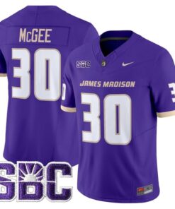 Scotty McGee Jersey 30 James Madison Dukes 2025 Vapor Stitched Purple