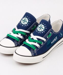 Seattle Mariners Limited Print MLB Students Low Top Canvas Shoes Sport Sneakers