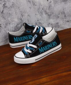 Alternative view of Seattle Mariners Limited Print Low Top Canvas Shoes Sport Sneakers For Men Women Fans