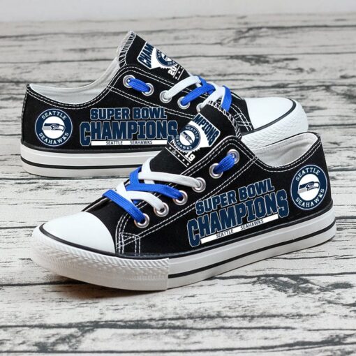 Seattle Seahawks Low Top Canvas Sport Sneakers Shoes For Men Women Fans - Image 4