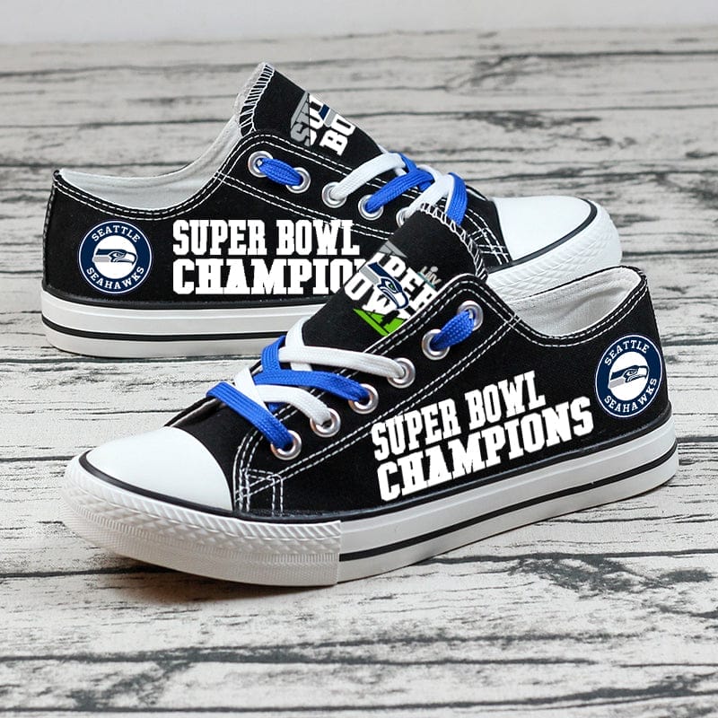 Seattle Seahawks Low Top Canvas Sport Sneakers Shoes For Men Women Fans - Image 2