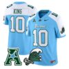 Shaun King Jersey 10 Tulane Green Wave 2025 Vapor Limited Stitched Blue Alter