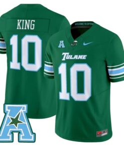 Shaun King Jersey 10 Tulane Green Wave 2025 Vapor Limited Stitched Green