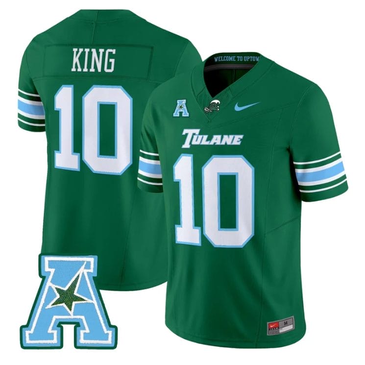 Shaun King Jersey #10 Tulane Green Wave 2025 Vapor Limited Stitched - Image 4