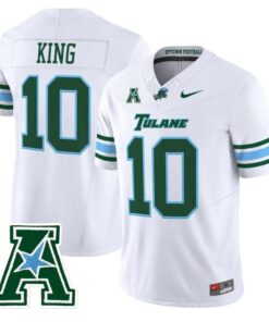 Shaun King Jersey 10 Tulane Green Wave 2025 Vapor Limited Stitched White