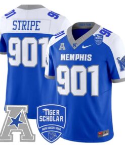 Stripe Jersey #901 Memphis Tigers 2025 Vapor Limited Stitched Royal Alter