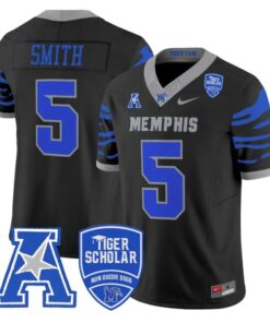 Sutton Smith Jersey #5 Memphis Tigers 2025 Vapor Limited Stitched Black