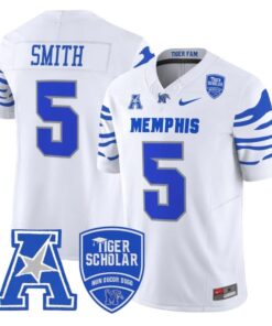Sutton Smith Jersey #5 Memphis Tigers 2025 Vapor Limited Stitched White