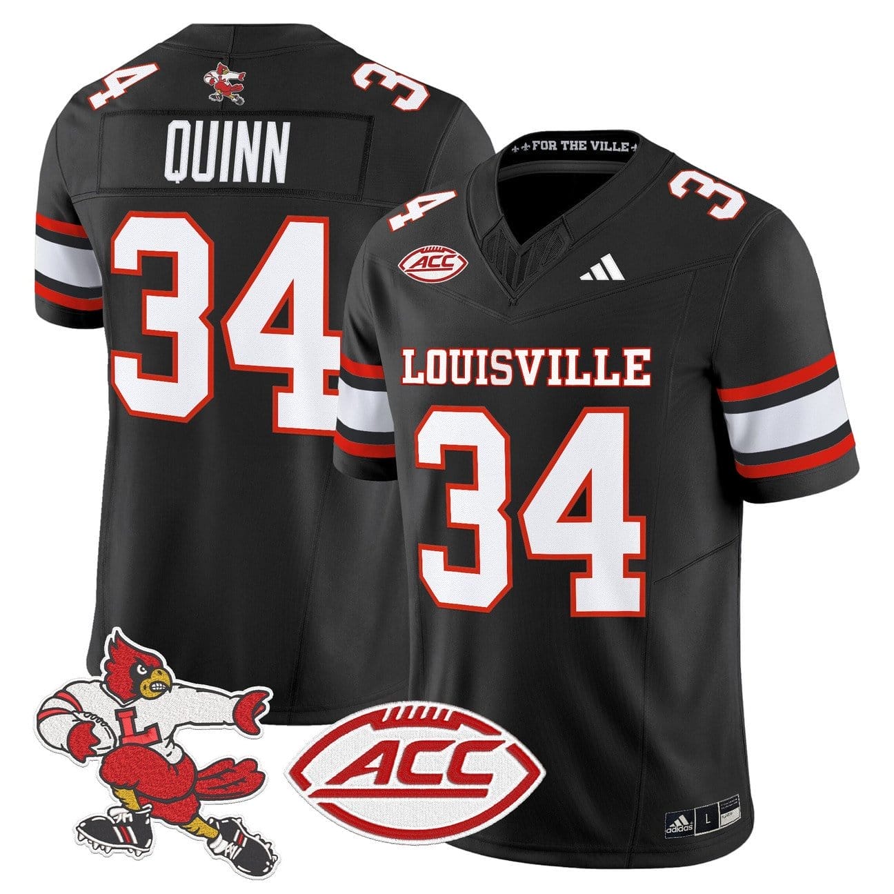 TJ Quinn Jersey #34 Louisville Cardinals 2025 Vapor Limited Stitched - Image 2