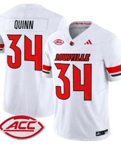 TJ Quinn Jersey 34 Louisville Cardinals 2025 Vapor Stitched White