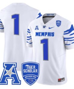 Team Jersey #1 Memphis Tigers 2025 Vapor Limited Stitched White