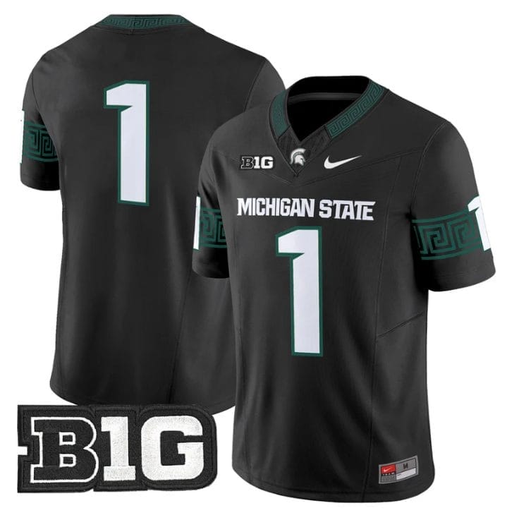 Team Jersey #1 Michigan State Spartans 2025 Vapor Limited Stitched Black 1 Team Jersey #1 Michigan State Spartans 2025 Vapor Limited Stitched Black