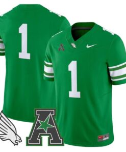 Team Jersey #1 North Texas Mean Green 2025 Vapor Limited Stitched Green