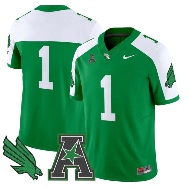 Team Jersey #1 North Texas Mean Green 2025 Vapor Limited Stitched Green Alter 1 Team Jersey #1 North Texas Mean Green 2025 Vapor Limited Stitched Green Alter