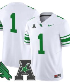 Team Jersey #1 North Texas Mean Green 2025 Vapor Limited Stitched White