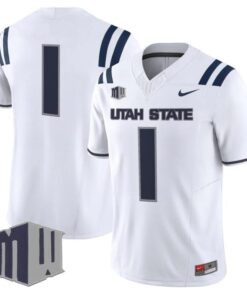 Team Jersey #1 Utah State Aggies 2025 Vapor Limited Stitched White