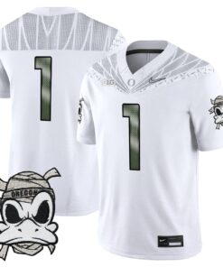 Alternative view of Team Jersey #1 Oregon Ducks 2025 Mummy Duck Vapor Limited Stitched
