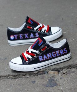 Alternative view of Texas Rangers Limited Print Low Top Canvas Shoes Sport Sneakers For Men Women Fans