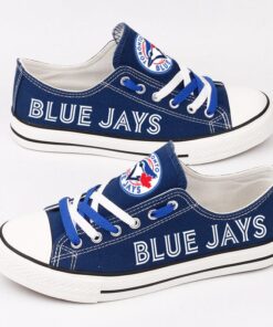 Toronto Blue Jays Limited Print Low Top Canvas Shoes Sport Sneakers For Men Women Fans