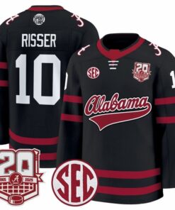 Trevor Risser Jersey #10  Alabama Crimson Tide 2025-26 Premium 20th Anniversary Patch Stitched