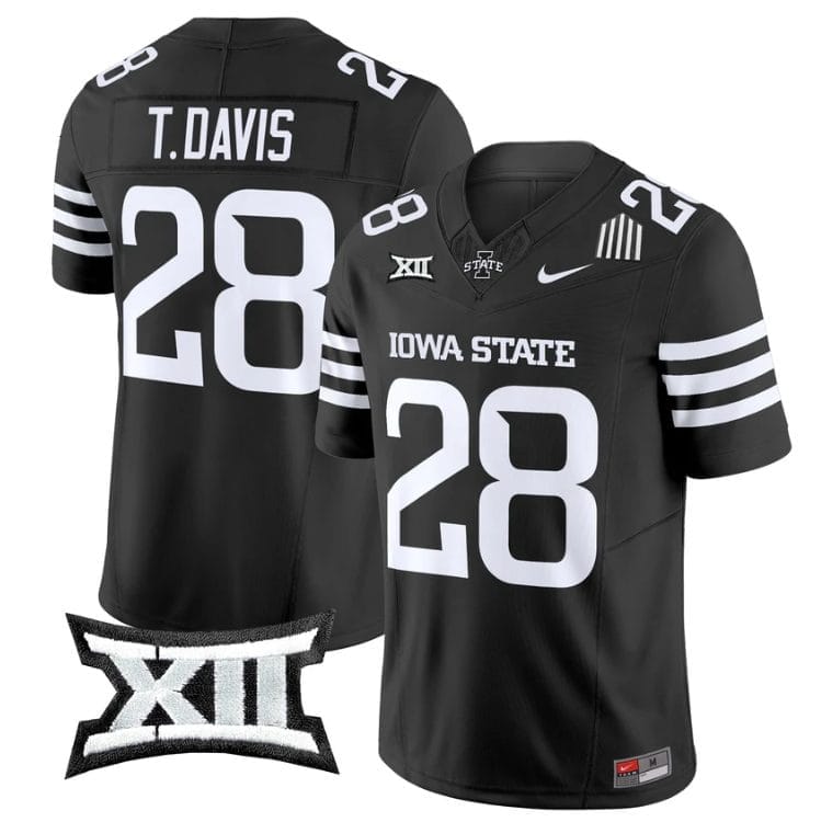 Troy Davis Jersey #28 Iowa State Cyclones 2025 Limited Stitched Black 1 Troy Davis Jersey #28 Iowa State Cyclones 2025 Limited Stitched Black