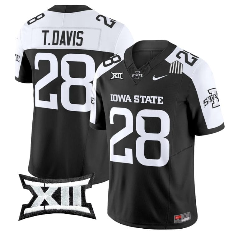 Troy Davis Jersey #28 Iowa State Cyclones 2025 Limited Stitched Black Alter 1 Troy Davis Jersey #28 Iowa State Cyclones 2025 Limited Stitched Black Alter