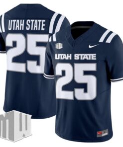 Utah State Jersey #25 Utah State Aggies 2025 Vapor Limited Stitched Navy