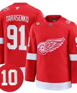 Vladimir Tarasenko Jersey #91 Detroit Red Wings #10 Alex Delvecchio Honoring Stitched