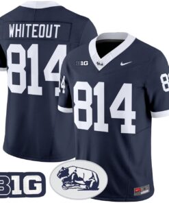 Alternative view of WHITEOUT Jersey #814 Penn State Nittany Lions 2025 Throwback Limited Stitched