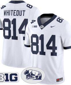 WHITEOUT Jersey #814 Penn State Nittany Lions 2025 Throwback Limited Stitched 5 WHITEOUT Jersey 814 Penn State Nittany Lions 2025 Throwback Stitched White