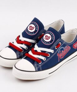 Washington Nationals Limited Print MLB Students Low Top Canvas Shoes Sport Sneakers 4