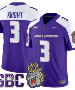 Wayne Knight Jersey 3 James Madison Dukes 2025 Vapor Stitched Purple Alter