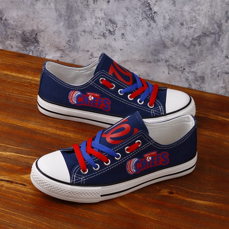 Whitby Chiefs Limited Print Low Top Canvas Shoes Sport Sneakers For Men Women Fans