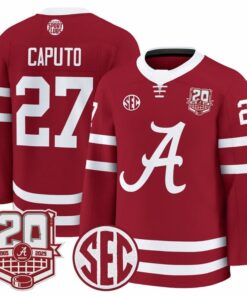 Alternative view of Will Caputo Jersey #27  Alabama Crimson Tide 2025-26 Premium 20th Anniversary Patch Stitched