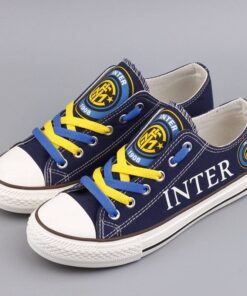 inter Football Club Internazionale Milano Low Top Canvas Sport Sneakers Shoes For Men Women Fans