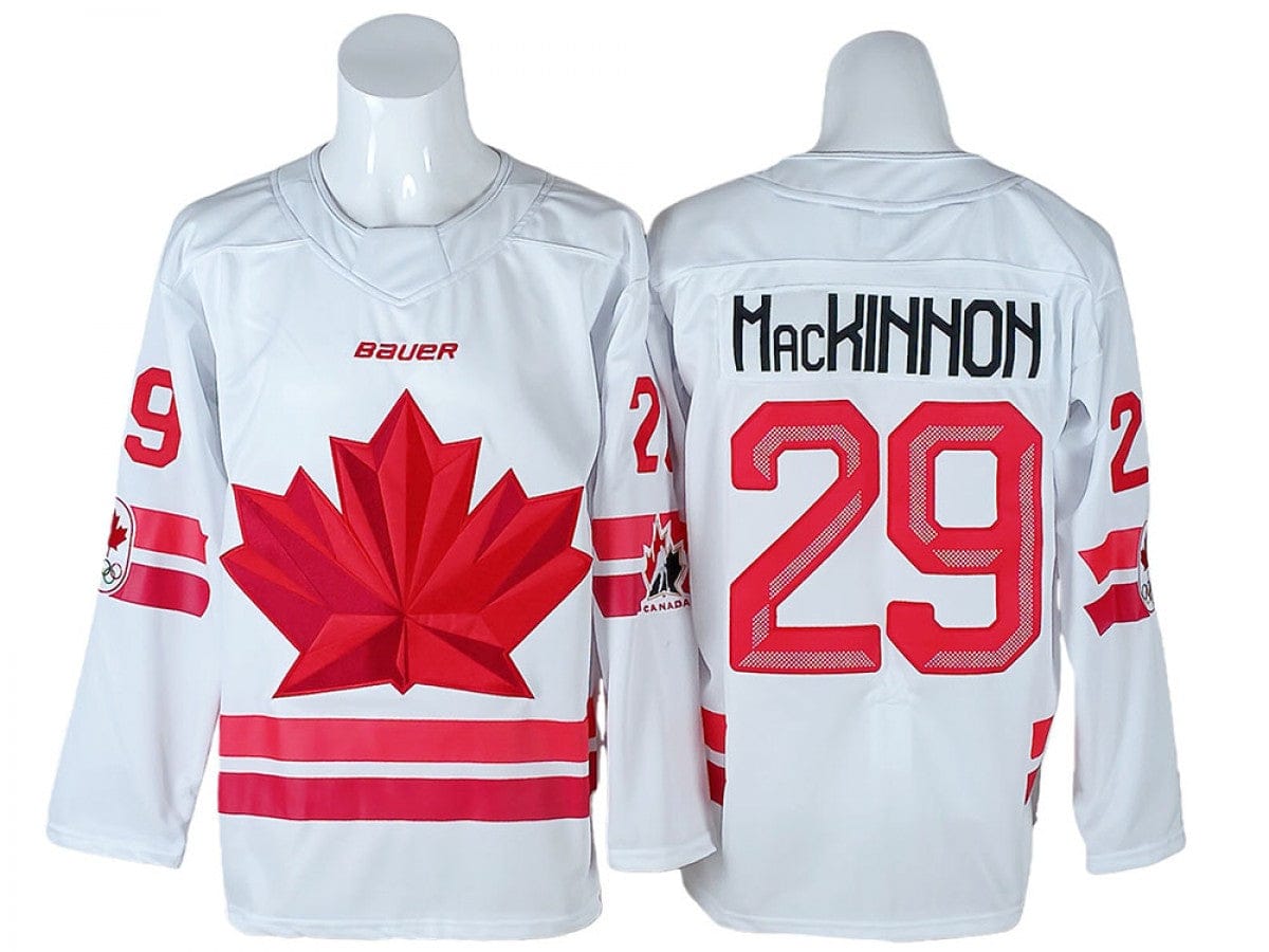 2026 Winter Olympics Team Canada #29 Nathan MacKinnon White Hockey Jersey Stitched 1 2026 Winter Olympics Team Canada #29 Nathan MacKinnon White Hockey Jersey Stitched