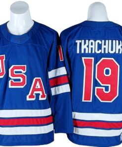 2026 Winter Olympics Team USA #19 Matthew Tkachuk Blue Hockey Jersey Stitched