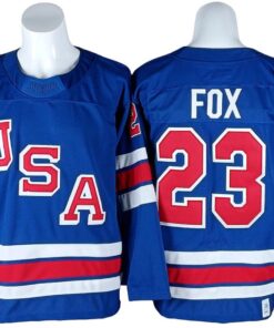 2026 Winter Olympics Team USA #23 Adam Fox Blue Hockey Jersey Stitched