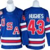 2026 Winter Olympics Team USA #43 Quinn Hughes Blue Hockey Jersey