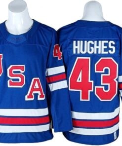 2026 Winter Olympics Team USA #43 Quinn Hughes Blue Hockey Jersey